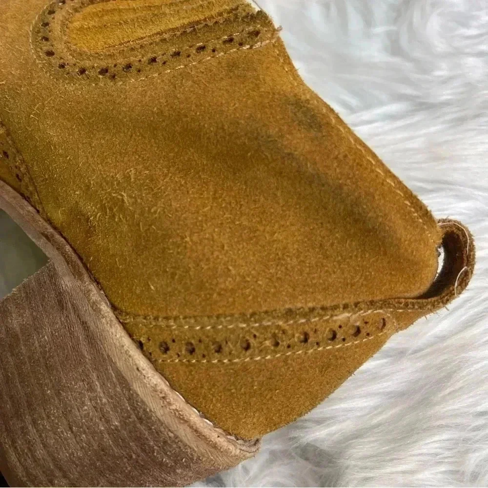 Madewell Suede Leather The Grayson Brogue Chelsea Boot Size 7.5